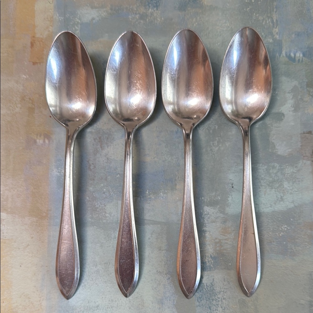 Wm. Rogers 4- piece Silver Flatware Dining Spoons Set